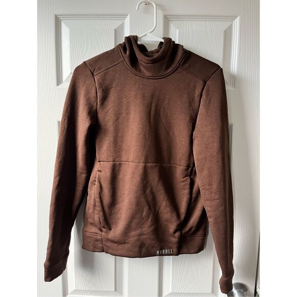 Nobull Sweatshirt Small Women's Brown Hooded Athletic Workout Layering - Picture 1 of 4